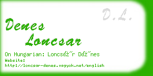 denes loncsar business card